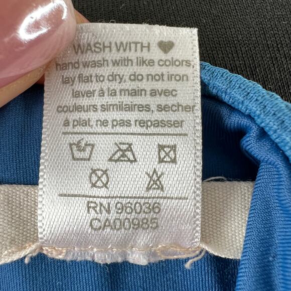 Eberjey So Jane Indigo Blue Bikini Top Set Stretch Ruffle Scoop Neck Sz M Medium - Picture 13 of 13